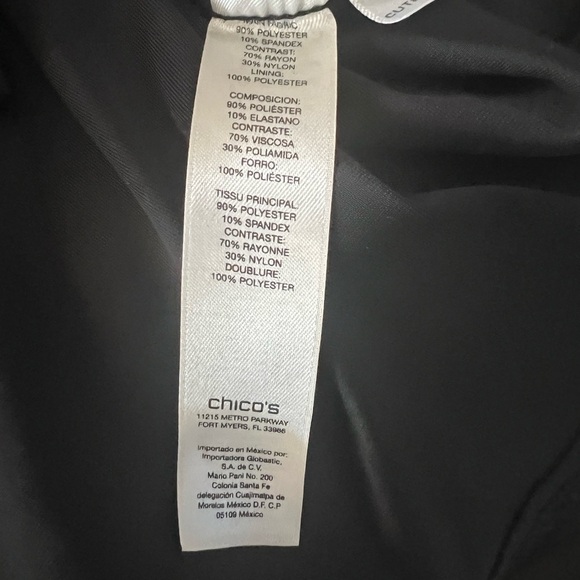 Chicos Sz 2 (large 12) Gorgeous Black  velvet Pull Over Top 3/4  Sleeves Fancy - Picture 6 of 6